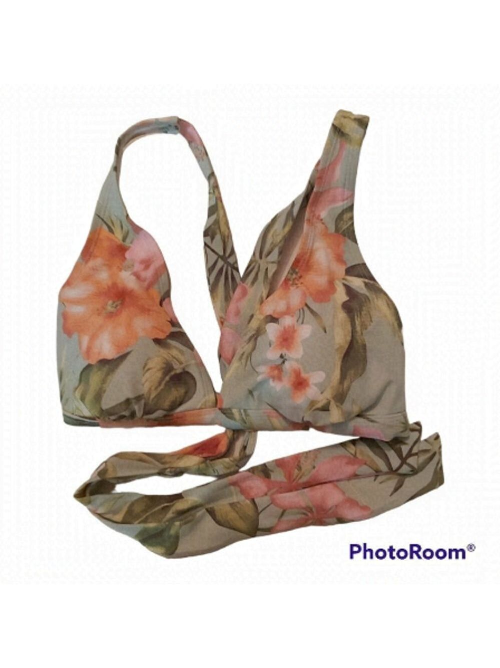 Kona Sol Women's Floral Print Bikini Top Size Small